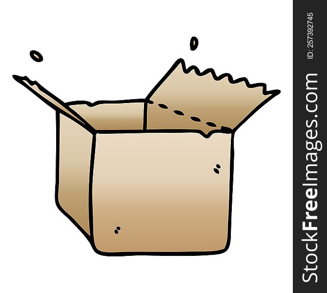 gradient shaded quirky cartoon open box. gradient shaded quirky cartoon open box