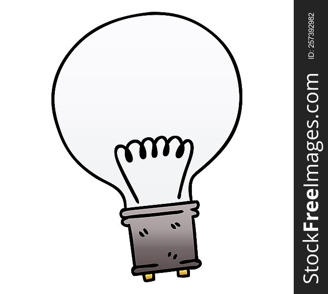Quirky Gradient Shaded Cartoon Light Bulb