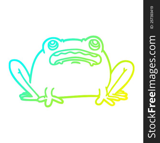 Cold Gradient Line Drawing Cartoon Frog