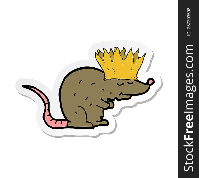 sticker of a king rat cartoon