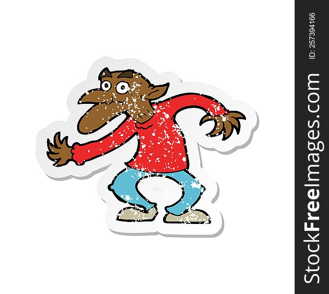 retro distressed sticker of a cartoon goblin