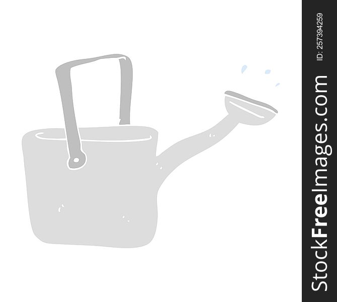 flat color illustration of watering can. flat color illustration of watering can