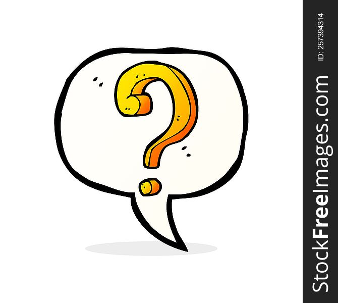 Cartoon Question Mark With Speech Bubble