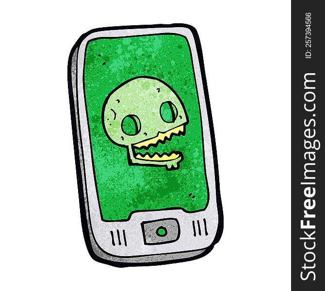 Cartoon Virus On Mobile Phone