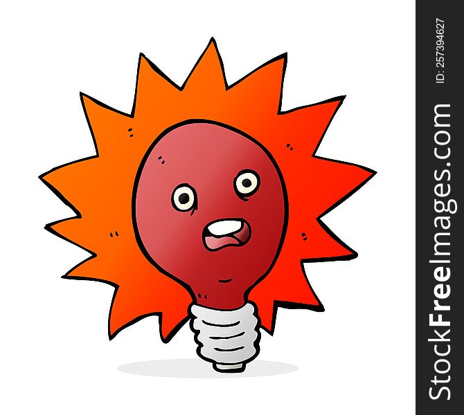 cartoon red lightbulb