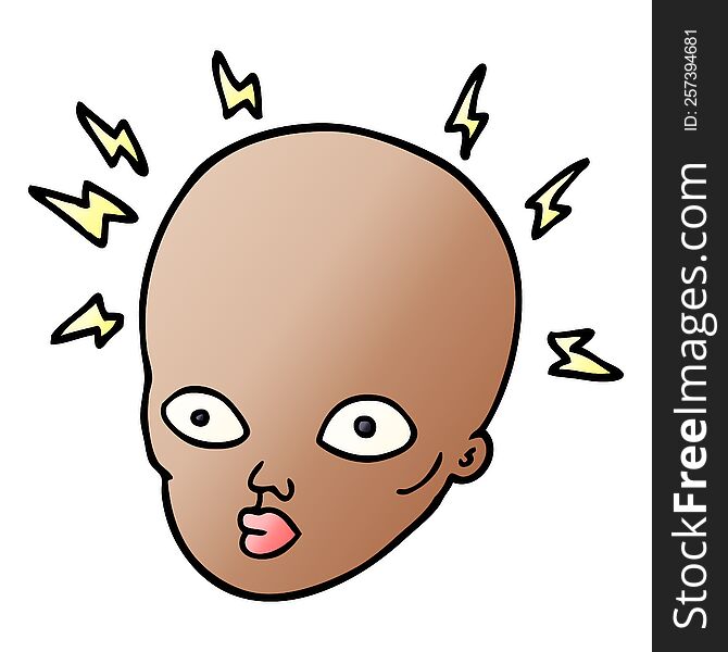 cartoon doodle bald head