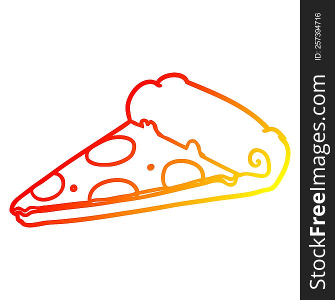 Warm Gradient Line Drawing Slice Of Pizza