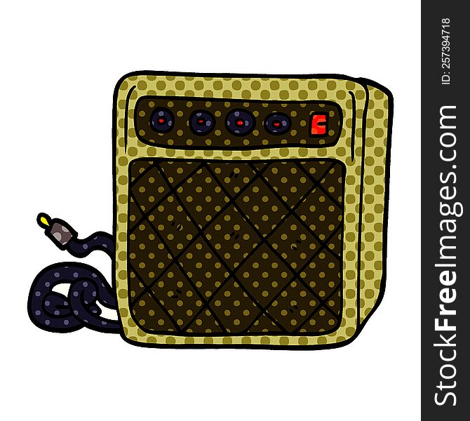 cartoon doodle retro speaker system