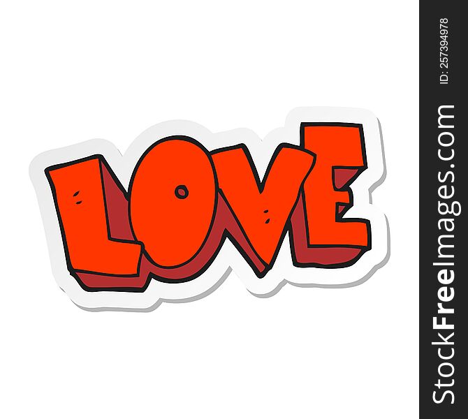 Sticker Of A Cartoon Love Symbol