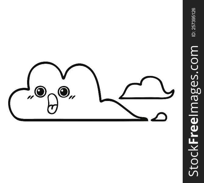line drawing cartoon of a clouds. line drawing cartoon of a clouds