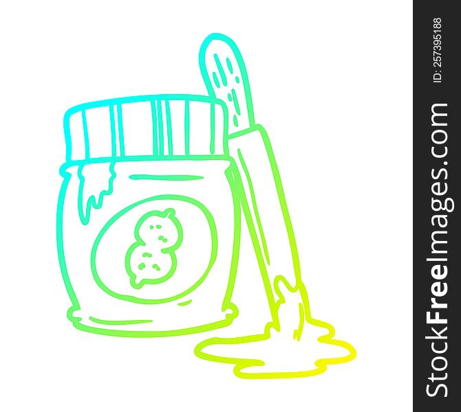 cold gradient line drawing of a jar of peanut butter