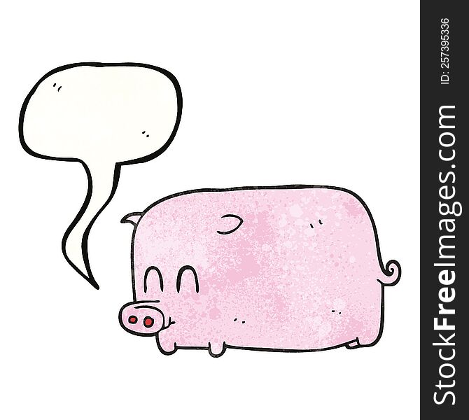 Speech Bubble Textured Cartoon Pig