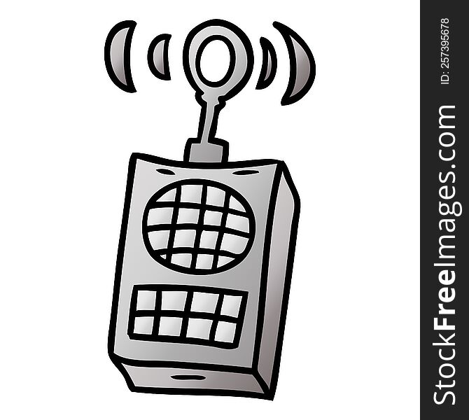 hand drawn gradient cartoon doodle of a walkie talkie