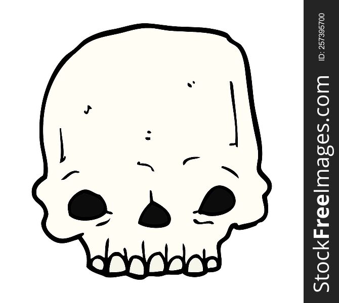 cartoon spooky skull