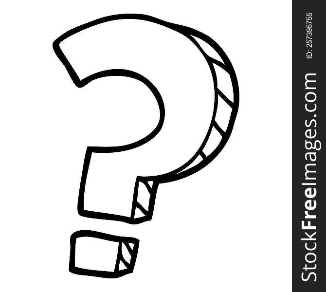 black and white cartoon question mark