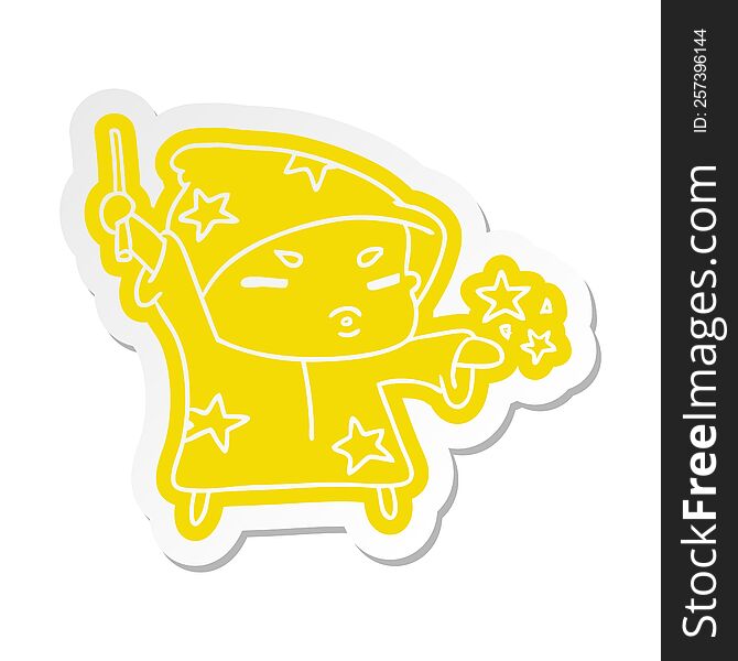 cartoon sticker  cute kawaii wizard child
