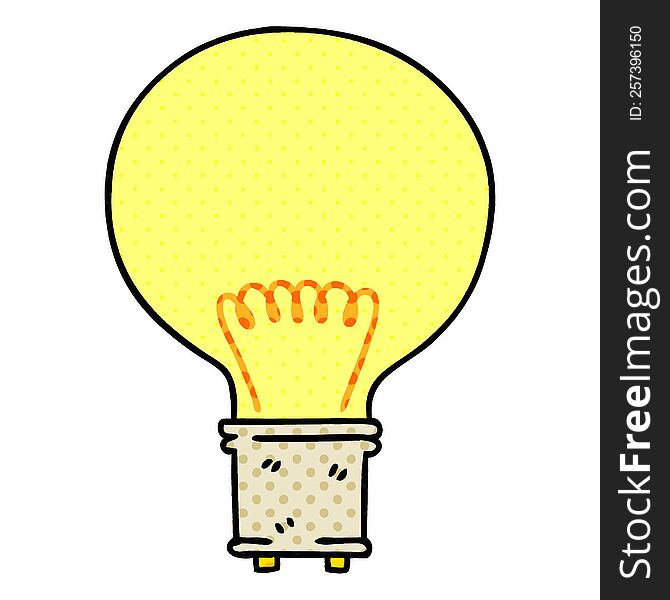 Quirky Comic Book Style Cartoon Light Bulb