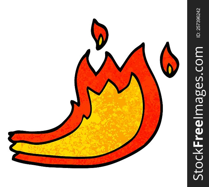 grunge textured illustration cartoon fire flame