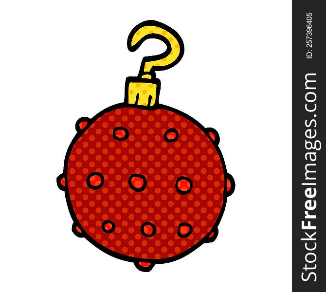 Cartoon Doodle Red Bauble