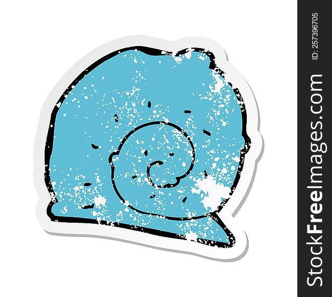 retro distressed sticker of a cartoon snail shell