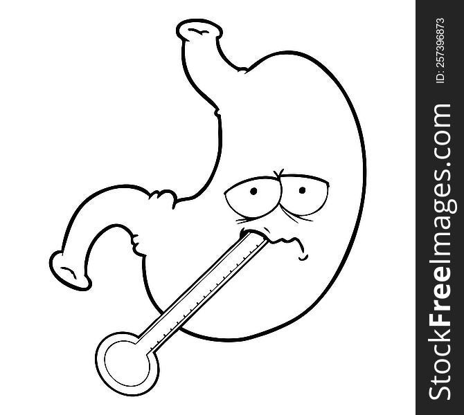 cartoon upset stomach. cartoon upset stomach