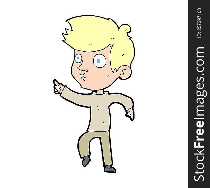 Cartoon Pointing Boy