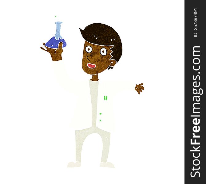 Cartoon Happy Scientist