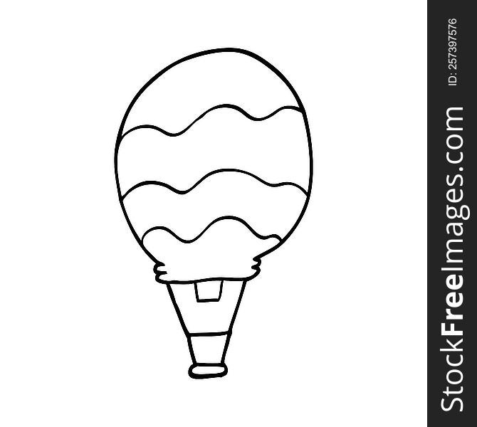 line drawing cartoon of a hot air balloon