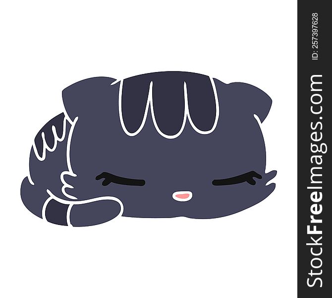 Cartoon Kawaii Cute Sleeping Kitten