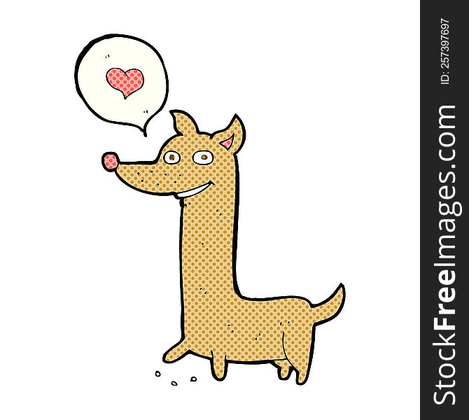 cartoon dog with love heart