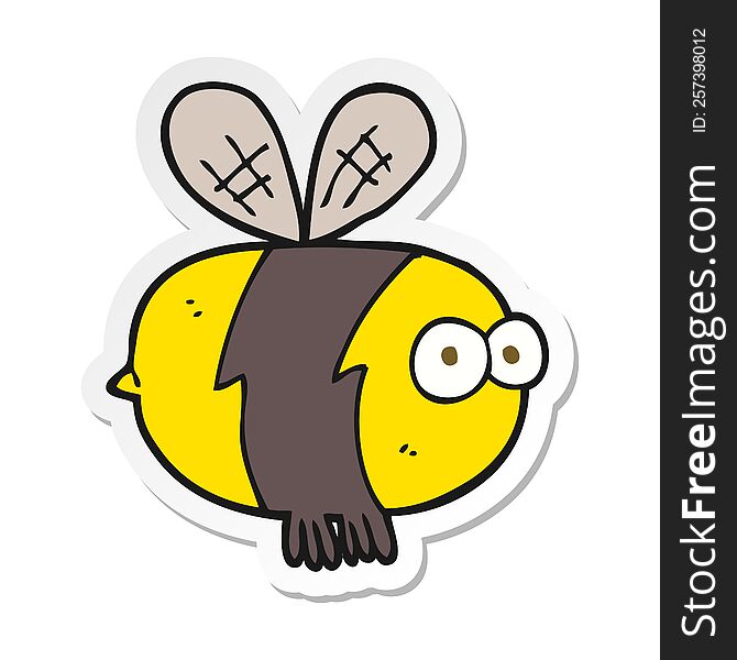 sticker of a cartoon bee