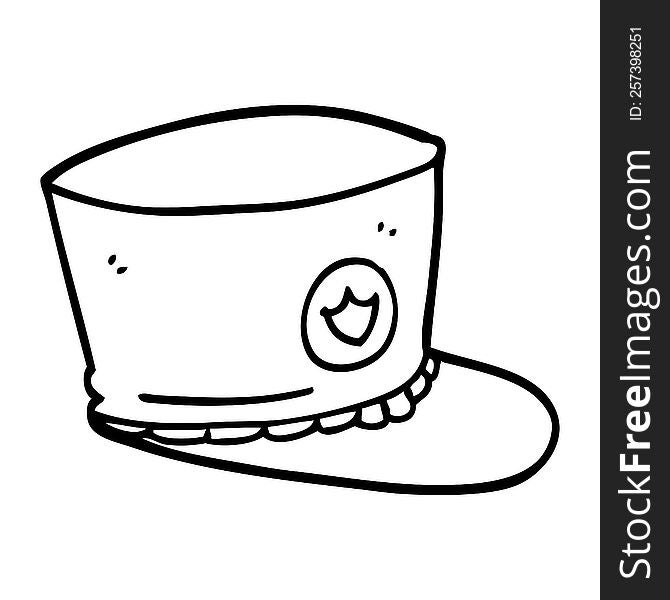 Line Drawing Cartoon Official Hat