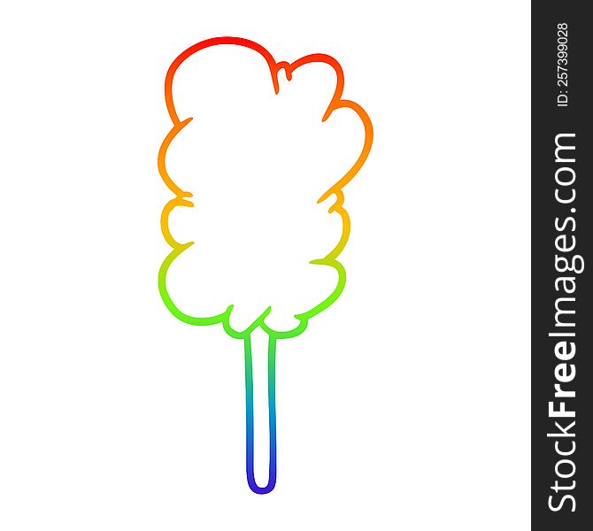 Rainbow Gradient Line Drawing Candy Floss On Stick