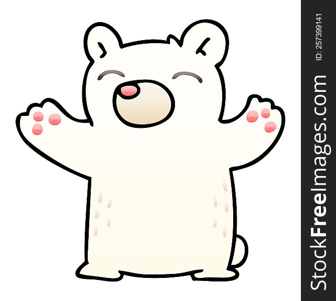 gradient shaded quirky cartoon polar bear. gradient shaded quirky cartoon polar bear