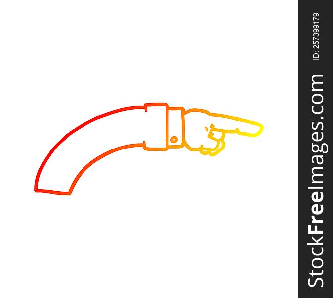warm gradient line drawing of a cartoon business arm pointing
