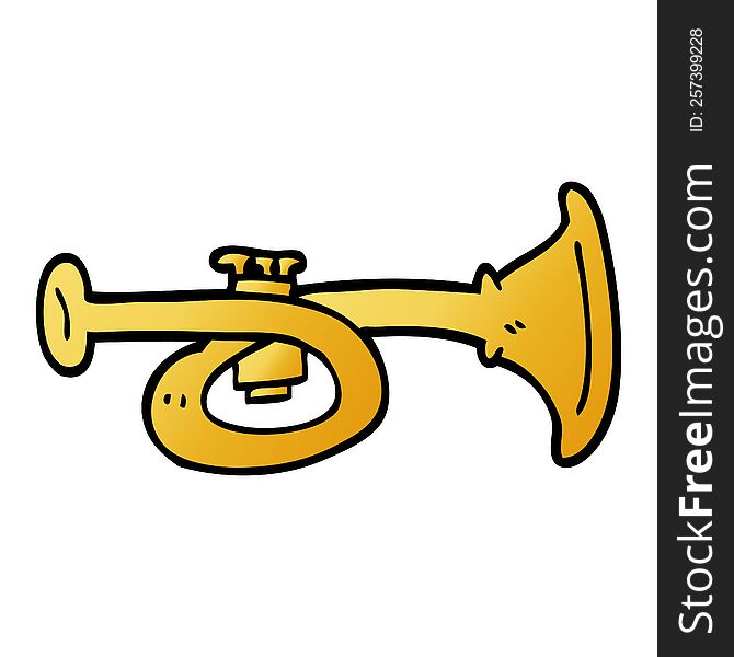 cartoon doodle brass horn