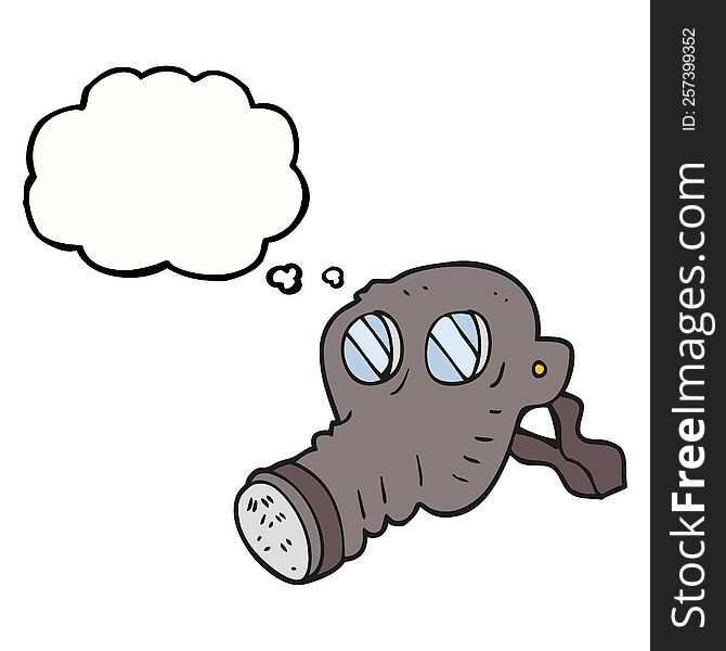 Thought Bubble Cartoon Gas Mask