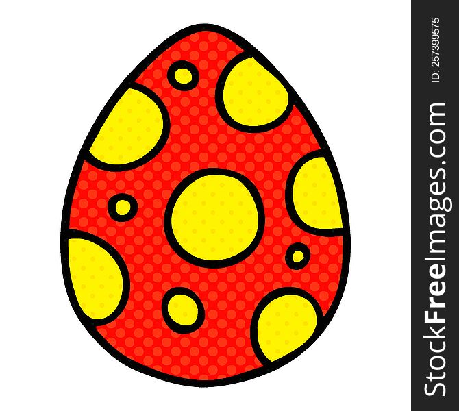 Quirky Comic Book Style Cartoon Easter Egg