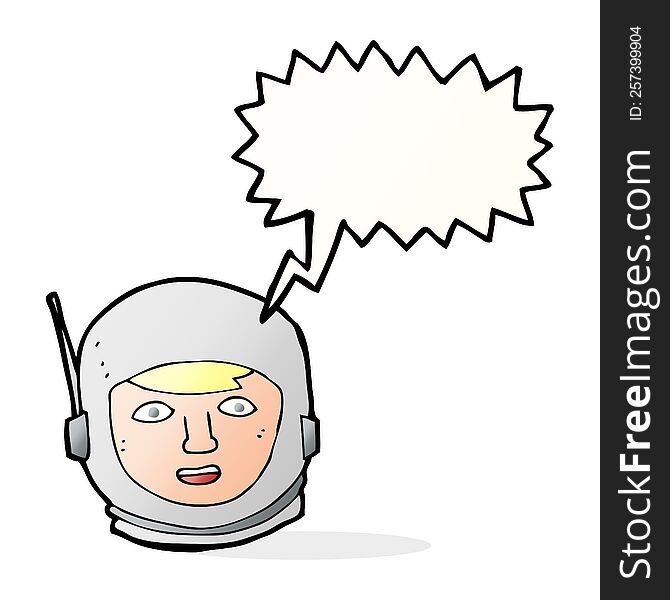 Cartoon Astronaut Head With Speech Bubble