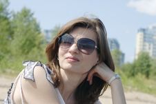 Beautiful Woman In Sunglasses Stock Image
