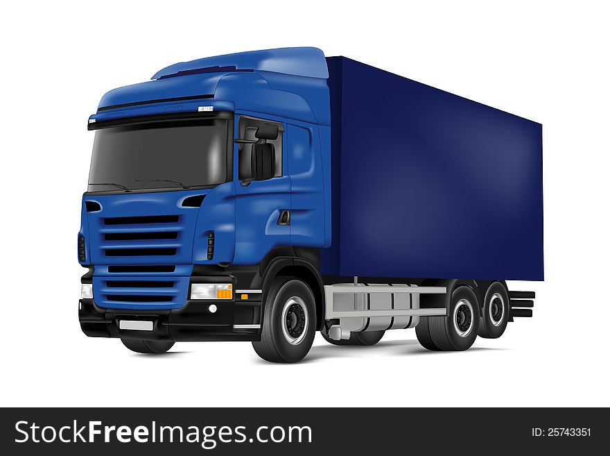 Detailed image of the truck on a white background. Detailed image of the truck on a white background