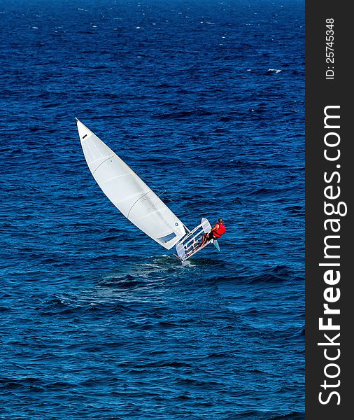 Sailing boat in the sea. Sailing boat in the sea