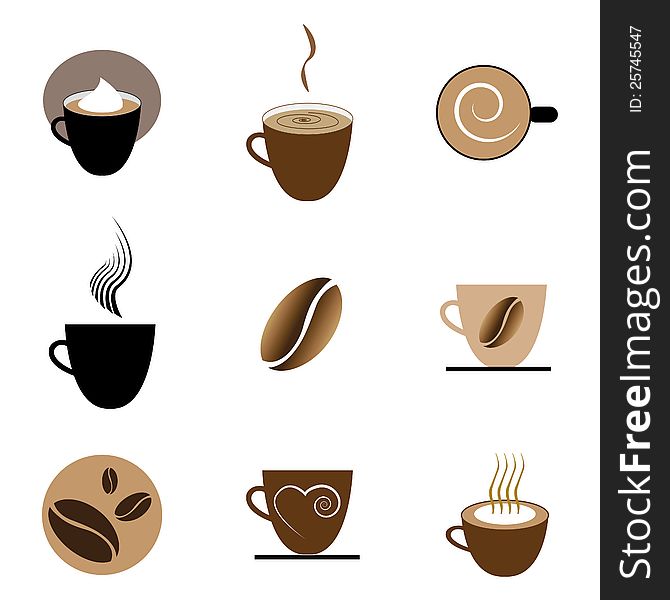 Set of coffee symbols/icons design. Set of coffee symbols/icons design