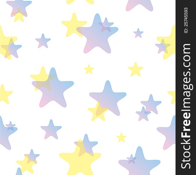 Seamless pattern with bright stars on white background. Seamless pattern with bright stars on white background