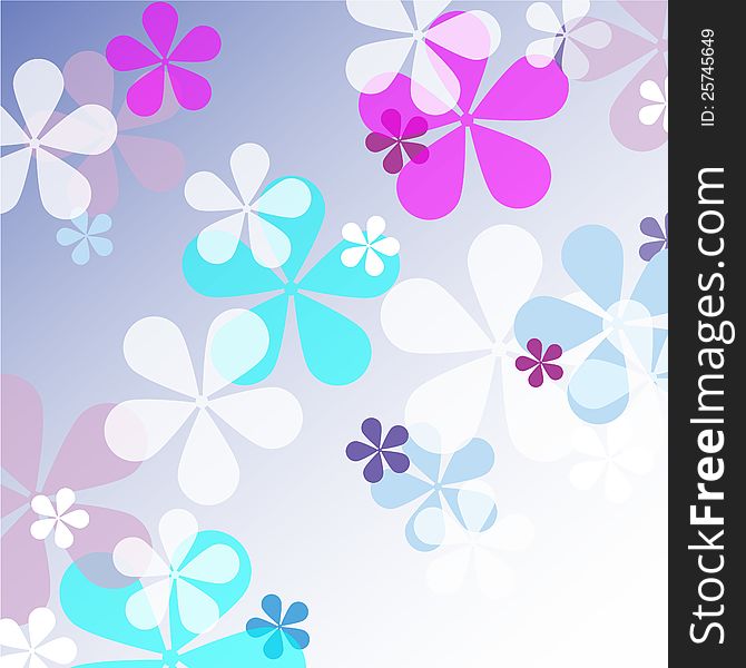Colorful gradient floral background .