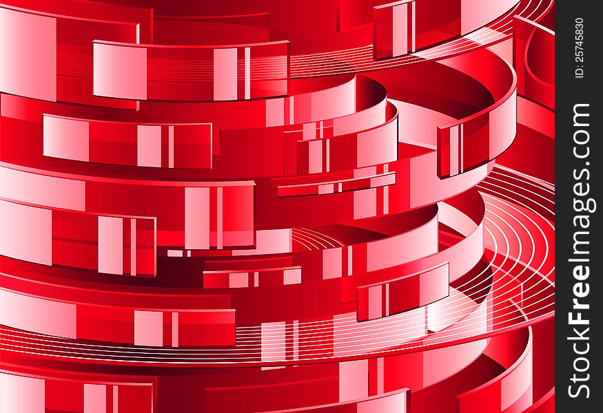 Vector illustration of abstract background â€” red glass rings.