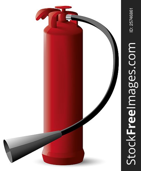 Vector drawing fire extinguisher isolated. Vector drawing fire extinguisher isolated