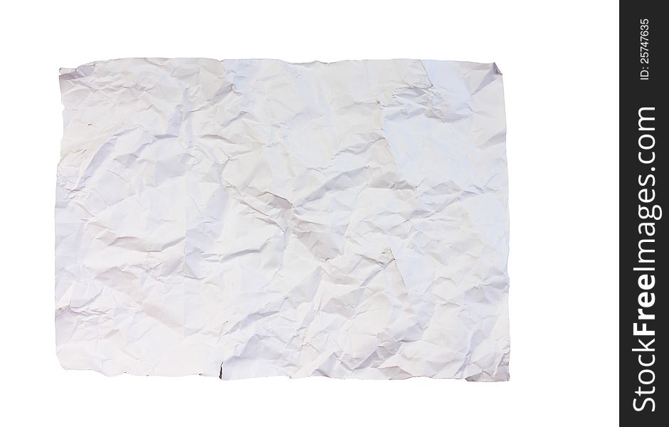 Crumpled paper white A4. white A4