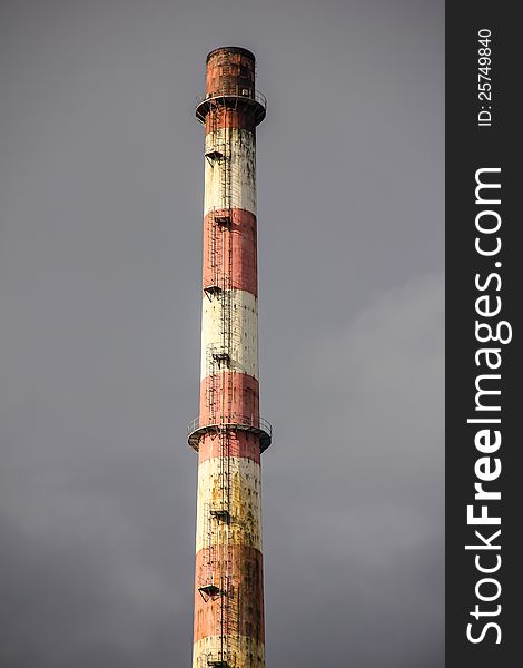 Detail. Poolbeg Old Power Plant Chimney. Dublin.Ireland