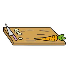 Free Cartoon Doodle Of Vegetable Chopping Board Stock Photo - 257409490